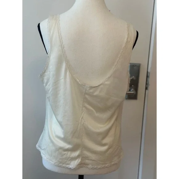 vintage coquette fairy slip top with lace and pink flower detail - Picture 5 of 9